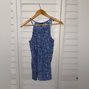 Ann Taylor Blue and White Patterned Top